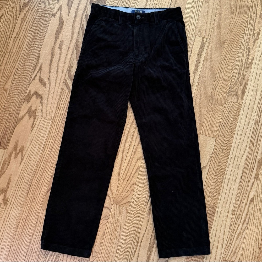 Polo Ralph Lauren Boys Black Corduroy Dress Pants NWT Sz 12 Classic Fit Holiday